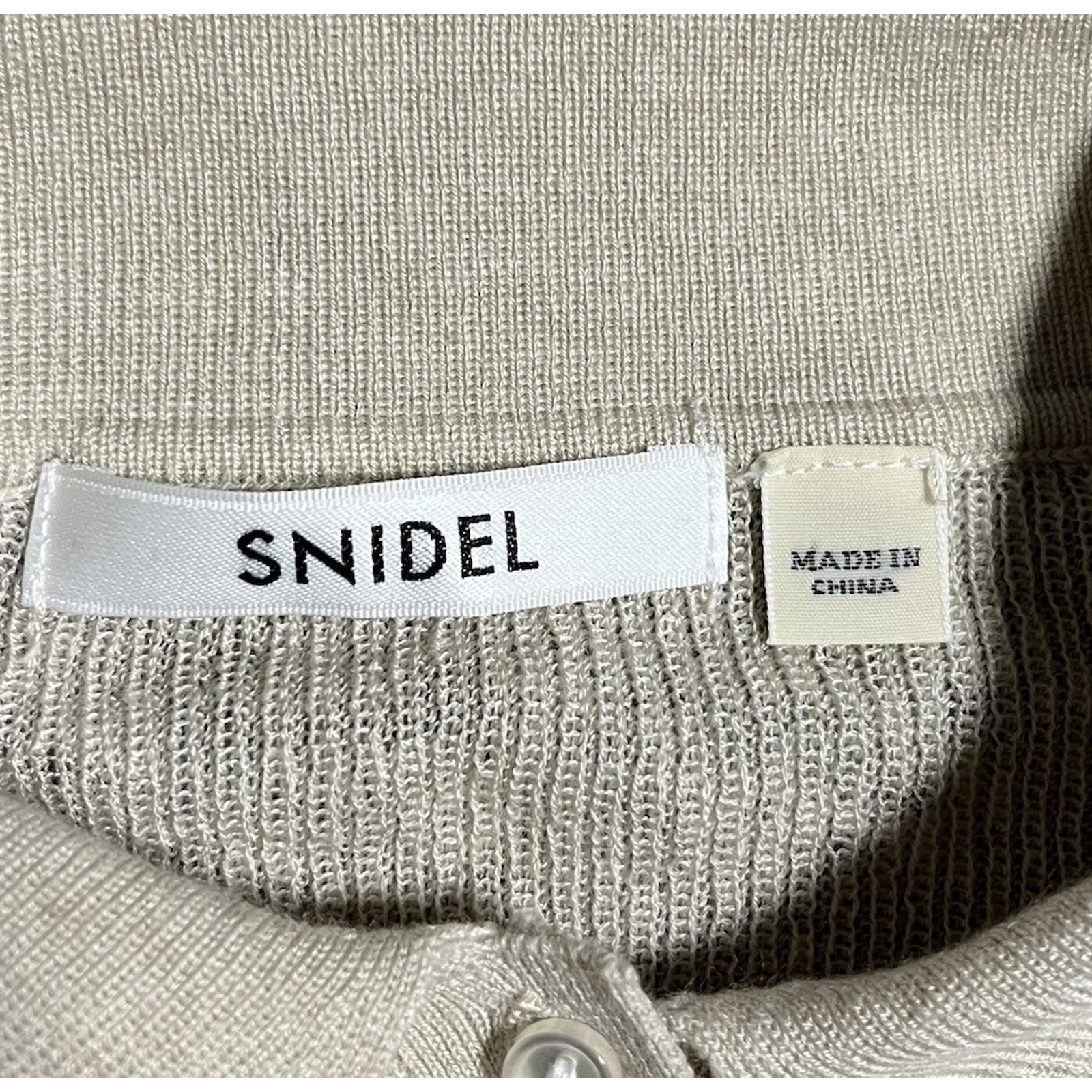 Snidel Sustainable Layered Polo Knit Set Women One Size Brown Stripe Beige Sheer — image 5 of 8